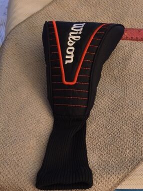 Wilson Black and Red Golf Headcover with Knit Sock 5"x12"